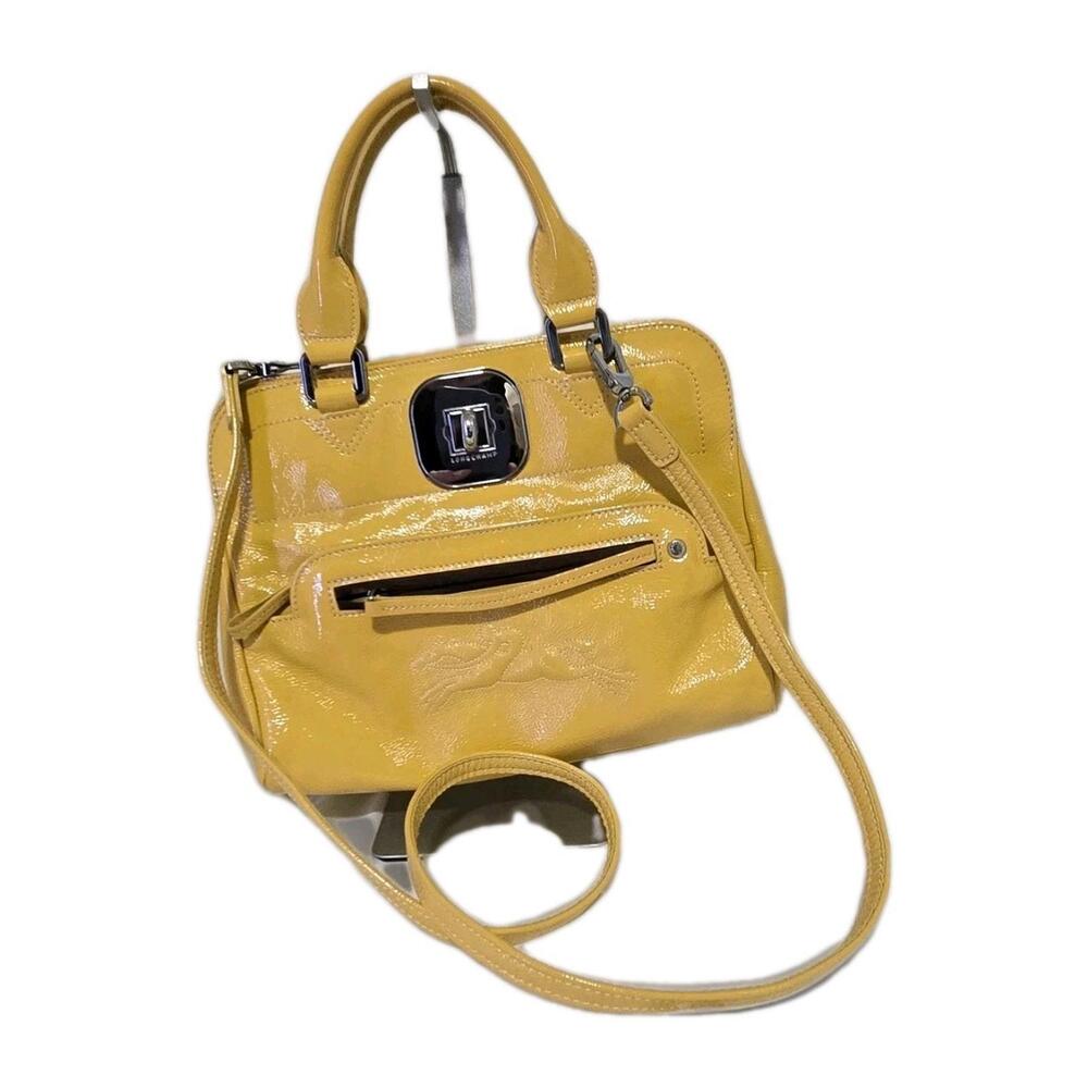 Longchamp Gatsby Handbag Patent Leather Handbag With COA